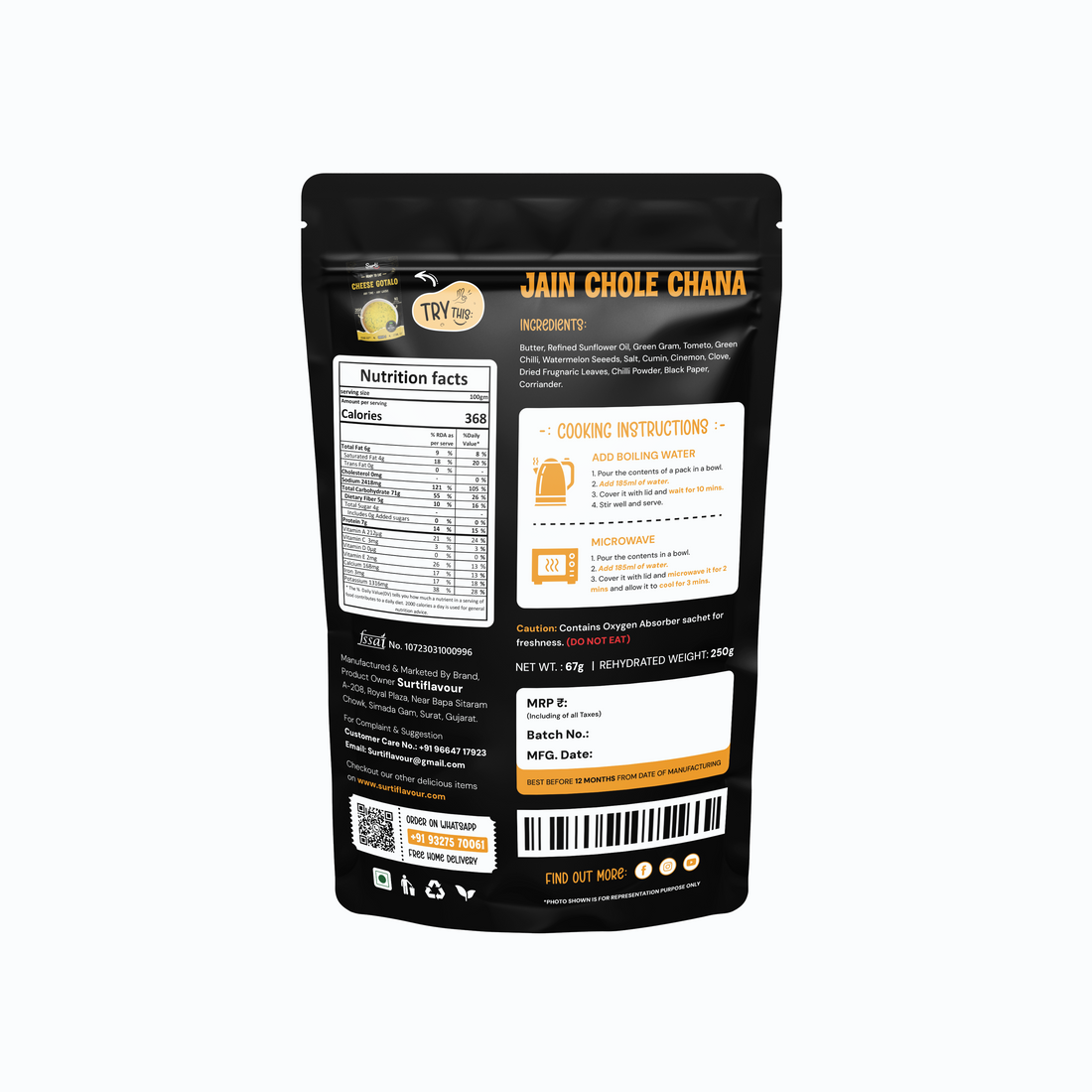 Jain Chole Chana - Ready to Eat